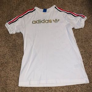 Red, white, blue adidas shirt!